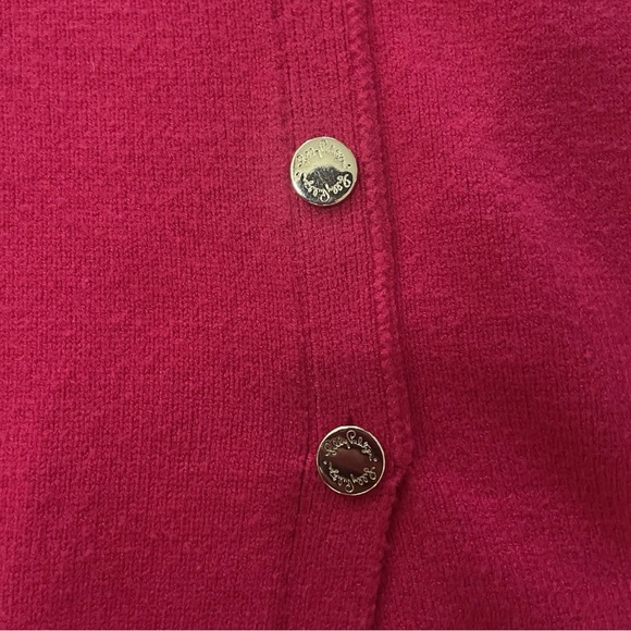 Lilly Pulitzer Lizona Red Sweater Mini Skirt XL Gold Button Detail - Picture 4 of 7